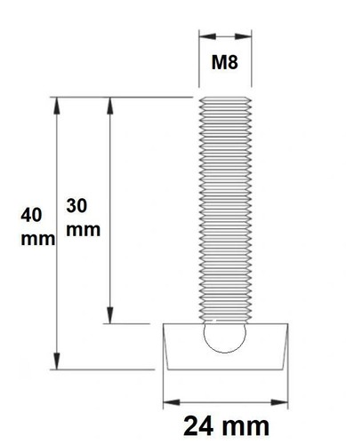 Möbelfuß, Regulierbare Schraube, Stellfuß, Stellschraube M8, Set 4 Stück - Bild 3 von 3