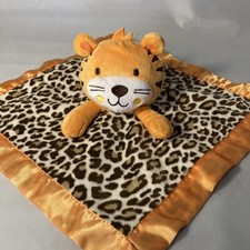 Garaninals Baby Tiger Leapard Lovey Security Blanket Satin Animal Print Plush