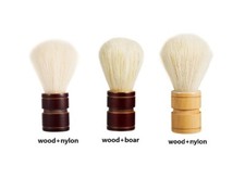 Customize logo-Natural Wood handle Nylon head shaving brushes Beard Grooming