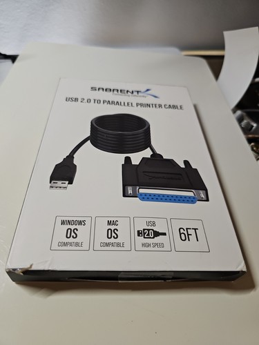 USB 2.0 to DB25 IEEE-1284 Parallel Printer Cable Sabrent CB-1284 - Picture 3 of 3
