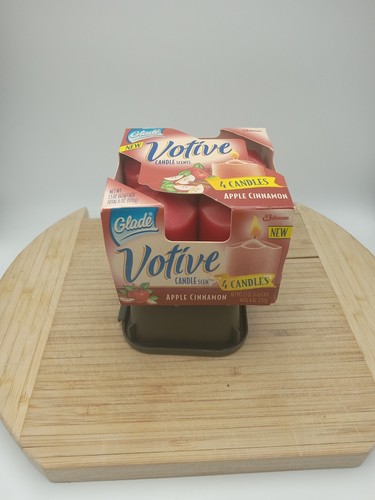1 Four Pack Glade Votive 1999 Candles Apple Cinnamon