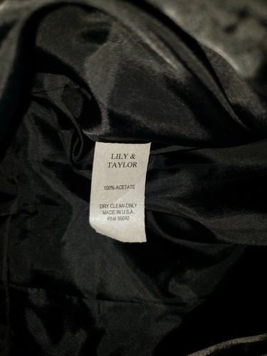 LILY & TAYLOR silver Gray Taffeta Florette Midi Pencil Wedding cocktail dress 6 - Picture 12 of 12