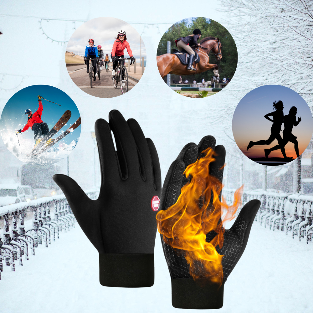 Mens Winter Warm Windproof Waterproof Fleece Lined Thermal Touch Screen Gloves - Picture 4 of 12