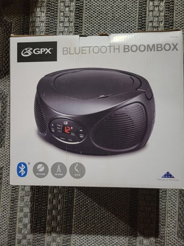GPX Bluetooth Wireless CD, FM Radio Boombox, Black, BCB119B,Boomboxes,New! - Picture 2 of 3