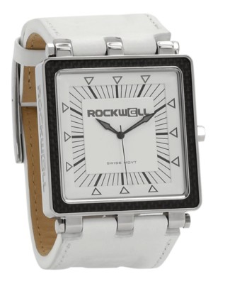 Neu IN Box Herren Rockwell Carbon Faser Leder Armbanduhr Weiß CF-109 Limitierte
