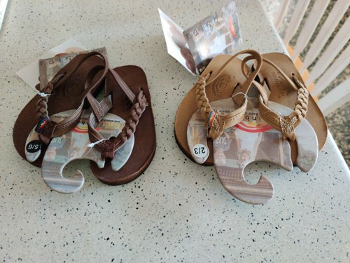 Rainbow Girls Sandals,Kids Sizes, Leather, Braided Strap, NWT,MSRP-$45 - Picture 2 of 6