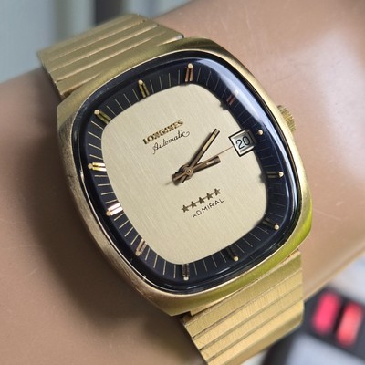 Vintage LONGINES men's automatic watch Date L 633.2 wine barrel swiss made 1976