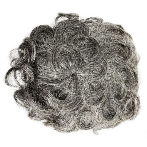 Fluffy Wavy Curly Real Human Hair Topper Grey Bangs Hairpiece For Women Wiglets - Picture 4 of 7