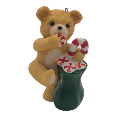 Sello Oso Canela Porcelana Fina Árbol de Navidad Adorno Oso de Peluche Xmass - Imagen 3 de 6