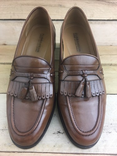 Florsheim Mens Brown Naples 18498 03 Kiltie Tassel Moc Dress Loafer Sz 11.5 D - Photo 6/11