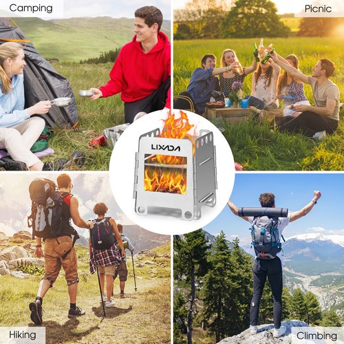 Lixada Portable Stainless Steel Lightweight Folding Wood Stove Picnic V0Z5 - Picture 10 of 11