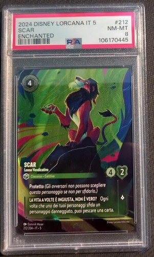 Disney Lorcana card Scar Enchanted ita PSA 8 NEAR MINT - MINT (no elsa )