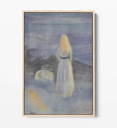 EDVARD MUNCH, YOUNG WOMAN ON BEACH -FLOAT EFFECT CANVAS WALL ART PRINT - Picture 7 of 12