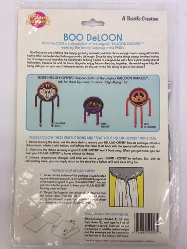 Beistle 24 pulgadas Helio Tolva Boo DeLoon Fantasma Halloween Helio Globo Bailarín Nuevo de Lote Antiguo - Imagen 3 de 3