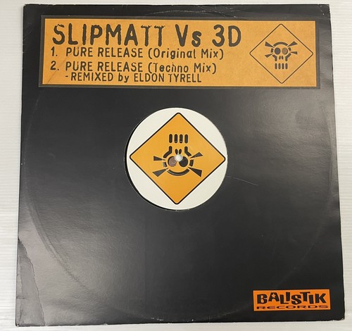 Slipmatt Vs 3D Pure Release 12” 33RPM Vinyl Record Maxi Single BLK001 1996 Promo - Foto 13 di 24
