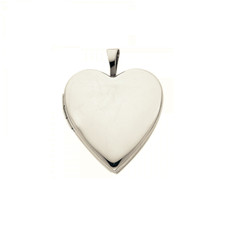 14K Solid White Gold Heart Locket Pendant -Love Photo Necklace Charm Women Girls