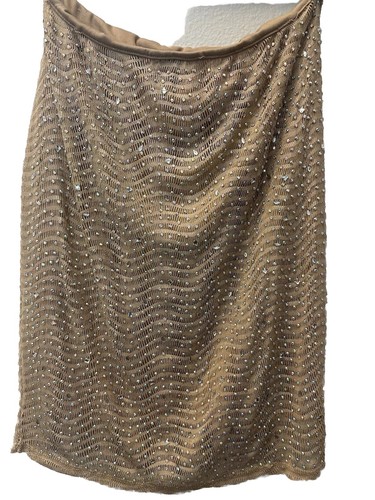 Windsor Nude Mesh Rhinestone Mini Skirt Size Medium New With Tag - Picture 2 of 5