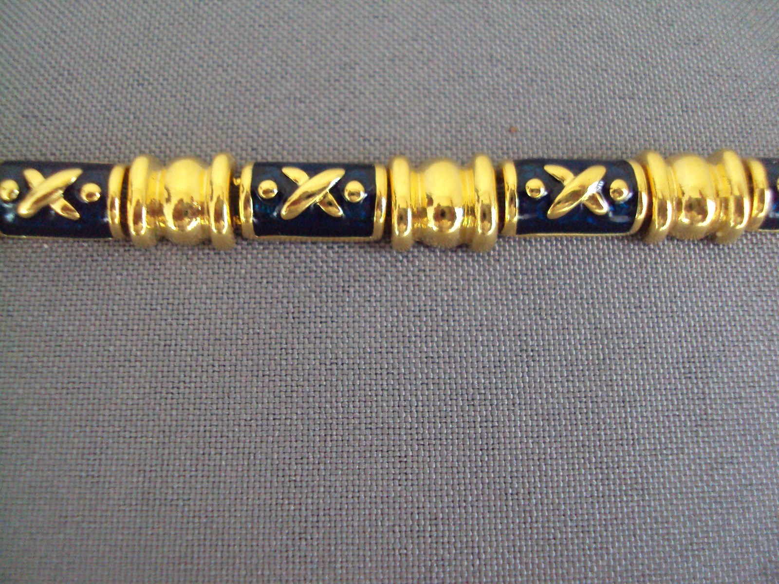 Joan Rivers Blue Enamel Gold Tone Bracelet - image 1