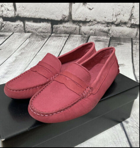 Saks Fifth Avenue Shoe Sz 6b Honeycomb Embossed Leather Penny Loafer Driving - Picture 3 of 10