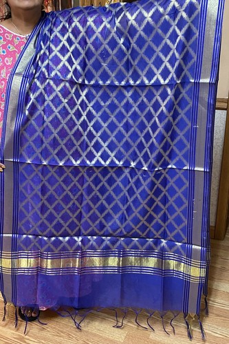 India Banarasi Algodón/Seda Dupatta Envoltura Bufanda Estola Chal Étnico Chunri NUEVO-EE. UU. - Imagen 3 de 9