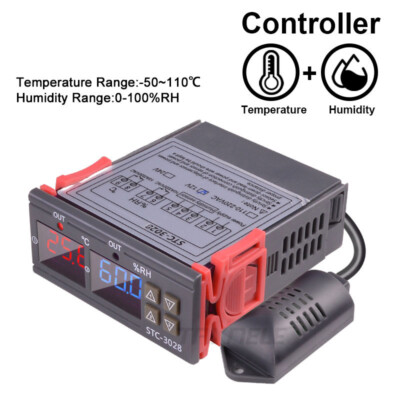STC-3028 Regolatore di umidità della temperatura con display digitale Un controllo della temperatura con sensore integrato intelligente per macchine ad acqua di 110~240VAC STC-3028 Regolatore di umidità della temperatura con display digitale Un controllo della temperatura con sensore integrato intelligente per macchine ad acqua di 110~240VAC