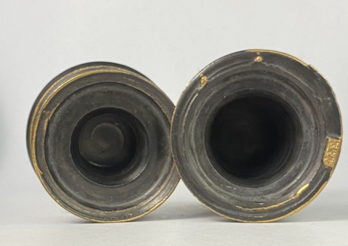 2 GARY Eagan Copper Gold Candle Candlestick Holders 1994 - Picture 5 of 23