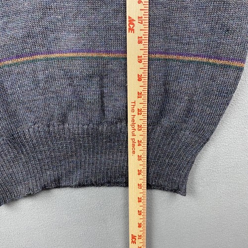 VINTAGE Boston Sweater Traders Vest Mens Extra Large Striped Knit Wool Grandpa - Picture 8 of 10
