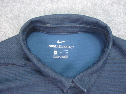 Nike Mens Aeroreact Shirt Extra Large Blue Black Golf PGA Tour Fedex Cup Logo - Picture 2 of 19
