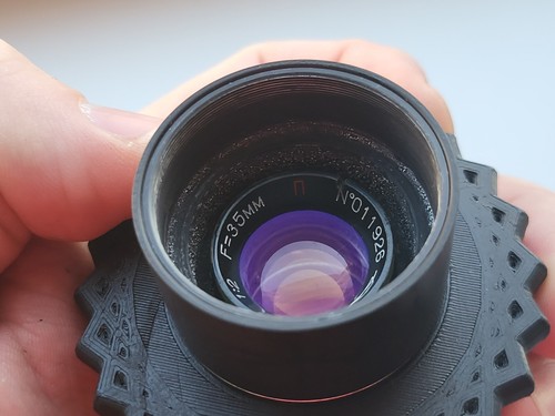 USSR Soviet Cine lens RO4-1 35 mm f/ 2.0 Red P Sony E-mount Nex - Picture 2 of 12