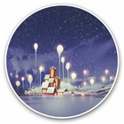 2 x Vinyl Stickers 25cm - Beautiful Christmas Village Art Cool Gift #14100