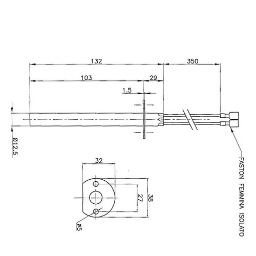 Candeletta per stufa a pellet UTXS022576, 400 W, Ø 12,5 mm,132 mm, RIF. INT 1036 - Foto 7 di 7