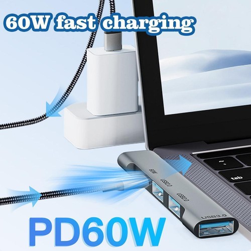 4 in 1 USB3.0 Hub Adapter, Type C To USB 3.0 Powered 5G Adapter Port Hub N4C0 - Photo 3/14