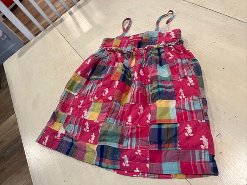 Walt Disney World Girls Dress Size XS Mickey Mouse Plaid Madras Sundress Lined - Picture 7 of 13
