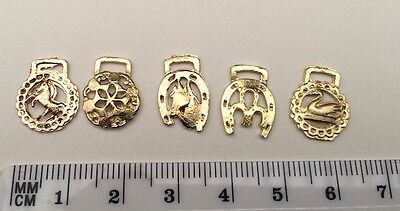 Five Horse Brasses Miniatures Fireplace Dolls House Miniature Room Accessory
