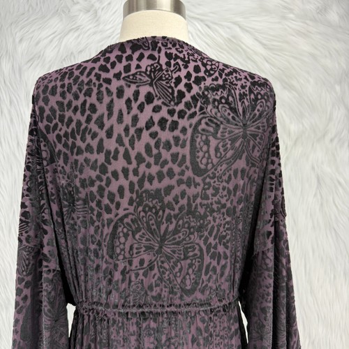 Bata kimono de terciopelo Free People Intimately In My Heart Burnout XL púrpura hada - Imagen 6 de 23