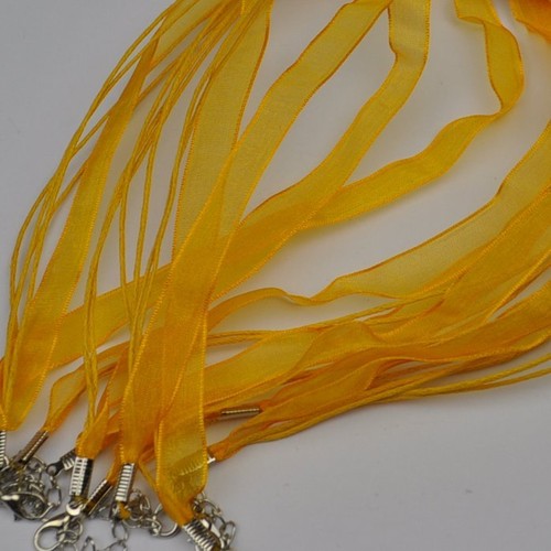 Necklace Organza Ribbon MANY COLORS Fabric Chain Traditional Jewelry 1 cm NEW - Picture 7 of 8