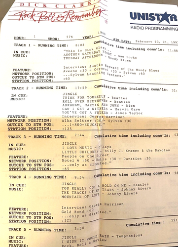 2/20/93 DICK CLARKs ROCK, ROLL & REMEMBER: GEORGE HARRISON, 8 INTERVIEWS/12 HITS - Picture 2 of 5