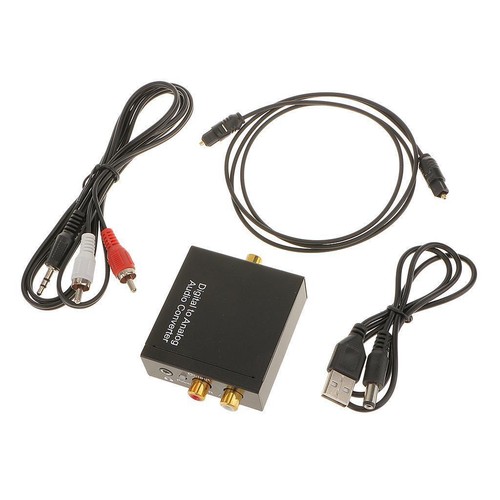 Digitaler Koaxial-Toslink-Optik-zu-Analog-L/R-Cinch-Audiokonverter-Adapter - Bild 9 von 9