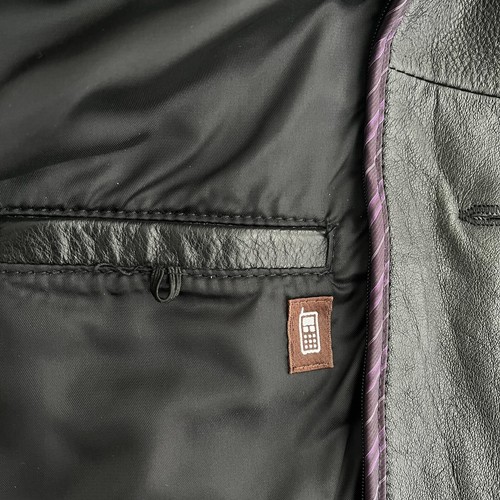 Danier Black Leather Jacket Car Coat Front Buttons Thinsulate Liner Men's Size M - Picture 8 of 19