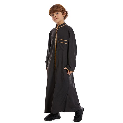 Muslim Arab Boy Abaya Thobe Thawb Islamic Children Jubba Long Sleeved Dress Robe - Bild 4 von 59