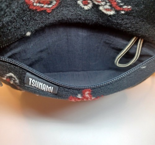 Vintage Crossbody Bag Small Purse Zipper & Button Closure Tsunami Black  - Picture 5 of 8