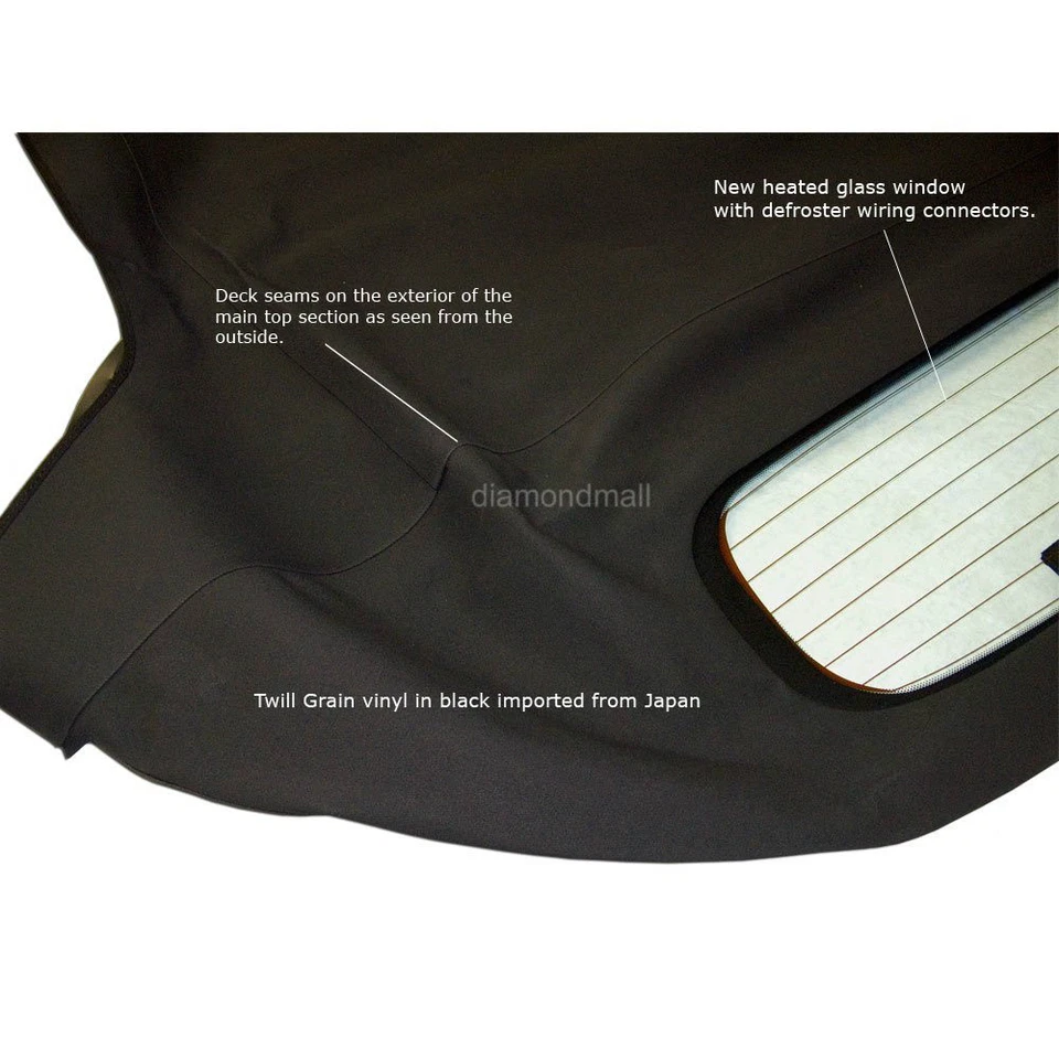 Convertible Soft Top Fits 2003-2009 Nissan 350Z w/DOT Heated Glass Window, Vinyl - Image 4 of 4