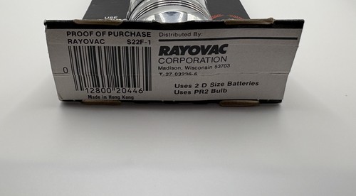 RAYOVAC Sportsman Torcia Acciaio Inox D-Batterie S22F-1 NUOVO VECCHIO MAGAZZINO - Foto 7 di 7