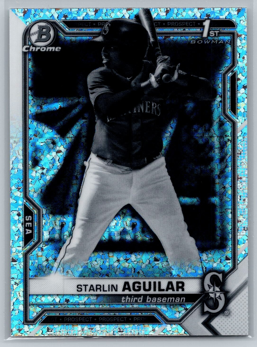 2021 Bowman Chrome Starlin Aguilar Black & White Mini-Diamond Refractor #BCP-249