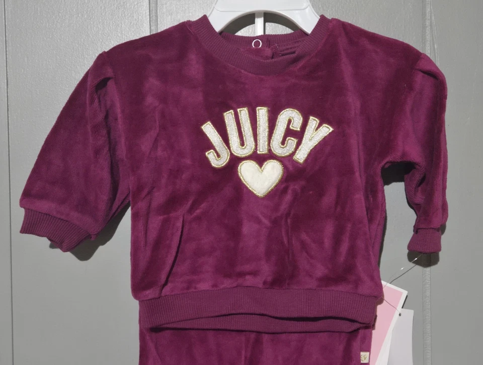 Новый с Ярлыками JUICY COUTURE 2 изделия велюр наряд 3-6 месяцев так милый - Изображение 2 из 3