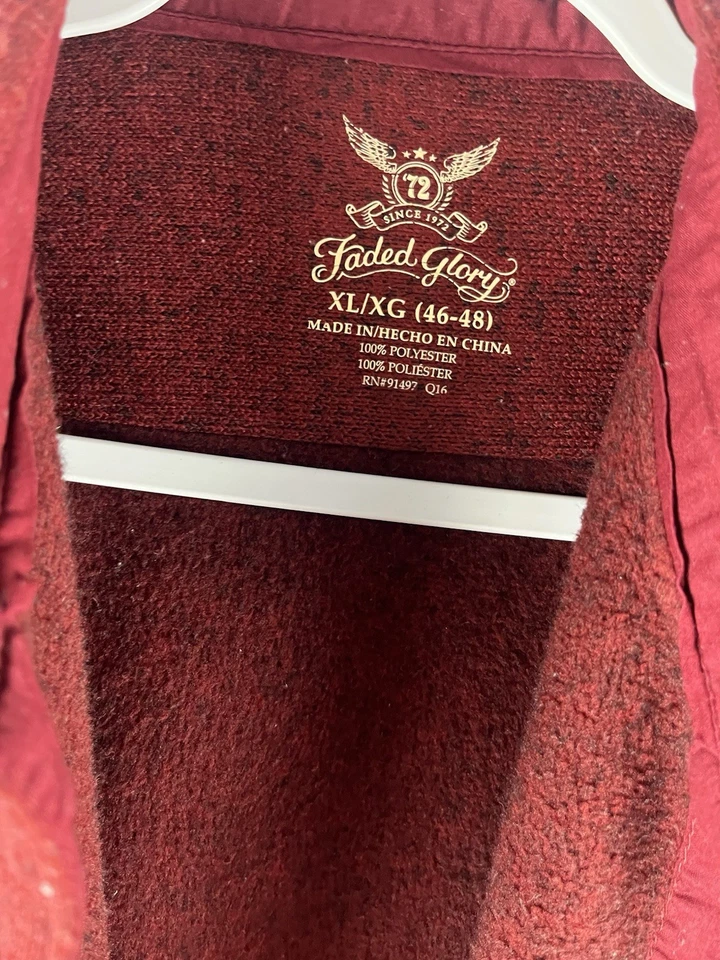 Chaqueta para mujer Faded Glory XL (46-48) borgoña bolsillos delanteros con botones Foto 3 de 4