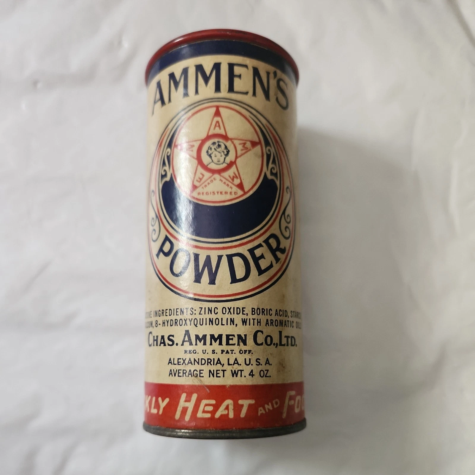 Antique Ammen’s Baby Powder Tin Packaging with Powder Inside 4oz Container
Opens in a new window or 