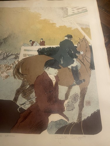 ELIZABETH SCHIPPERT Original SIGNED Limited Edition Lithograph “Hounds Meeting” - Picture 3 of 11