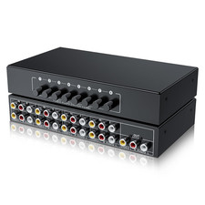 RCA Switch 8 in 1 Out Composite Video L/R Audio Selector Box 8X1, 8-Way RCA Swit
