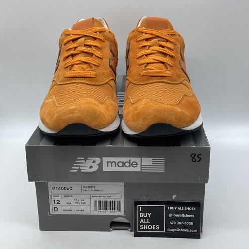 Size 12 - New Balance 1400 Suede Sneakers Orange Grey Leather (M1400WC) - Picture 2 of 9